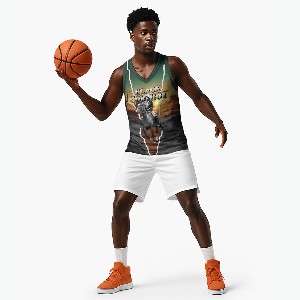 Nat Love Deadwood Dick Legendary Black Cowboy Basketball Jersey Western Frontier Style With Native Southwest Pattern