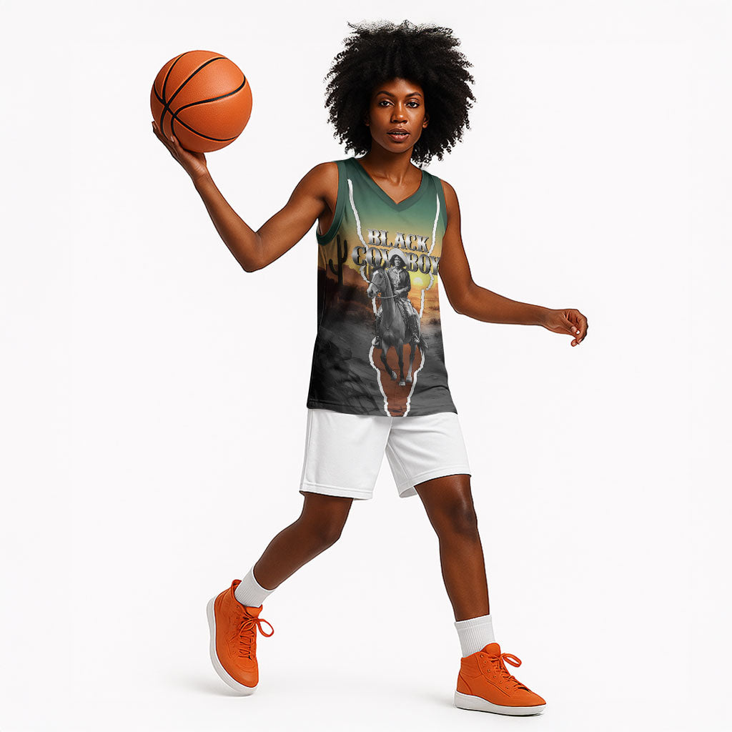 Nat Love Deadwood Dick Legendary Black Cowboy Basketball Jersey Western Frontier Style With Native Southwest Pattern