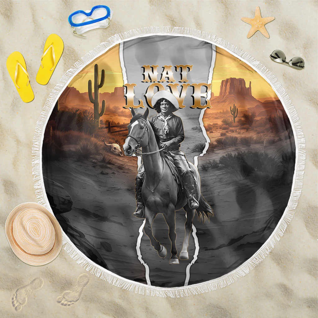 Nat Love Deadwood Dick Legendary Black Cowboy Beach Blanket Western Frontier Style With Native Southwest Pattern