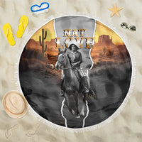 Nat Love Deadwood Dick Legendary Black Cowboy Beach Blanket Western Frontier Style With Native Southwest Pattern