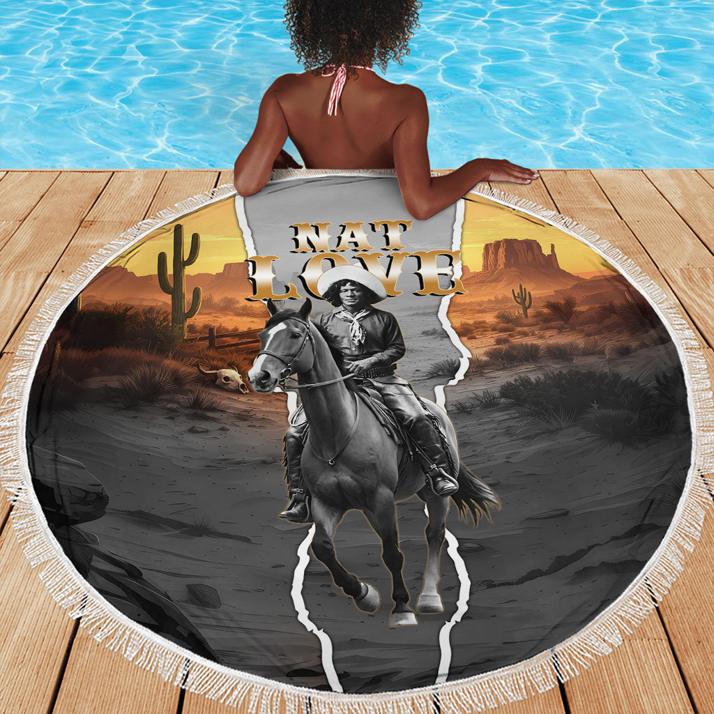 Nat Love Deadwood Dick Legendary Black Cowboy Beach Blanket Western Frontier Style With Native Southwest Pattern
