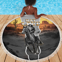Nat Love Deadwood Dick Legendary Black Cowboy Beach Blanket Western Frontier Style With Native Southwest Pattern