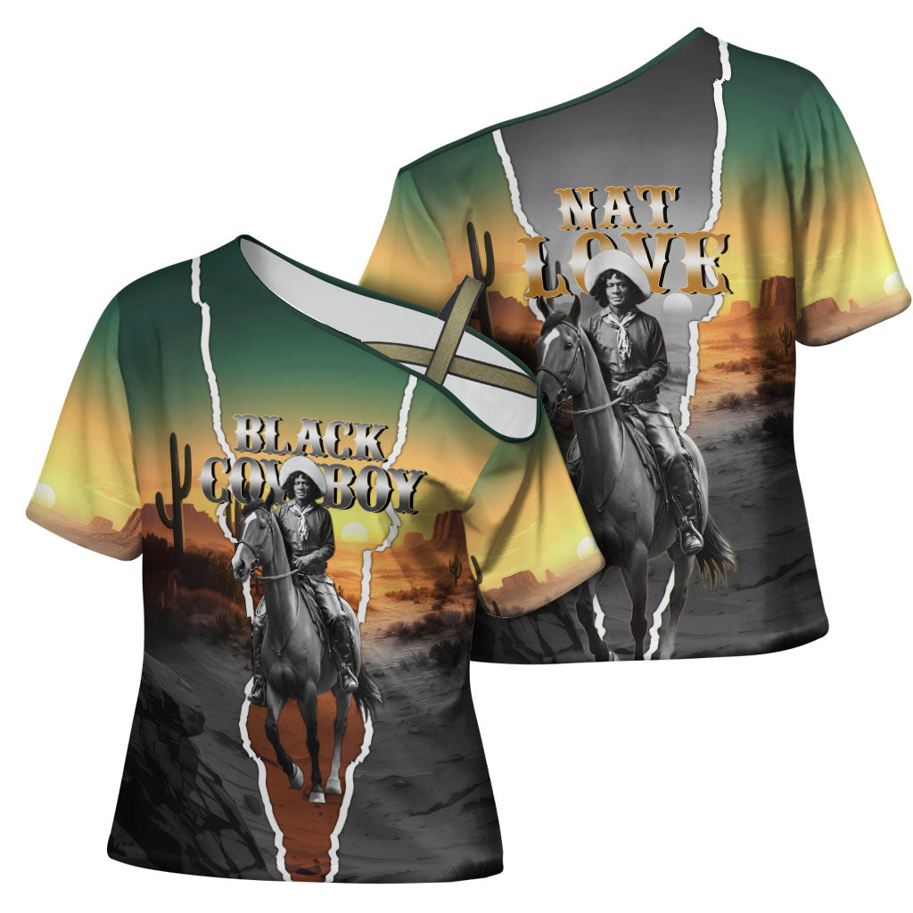 Nat Love Deadwood Dick Legendary Black Cowboy Cross Shoulder Shirt Western Frontier Style With Native Southwest Pattern