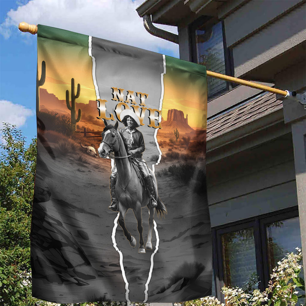 Nat Love Deadwood Dick Legendary Black Cowboy Garden Flag Western Frontier Style With Native Southwest Pattern