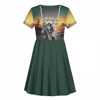 Nat Love Deadwood Dick Legendary Black Cowboy Kid Short Sleeve Dress Western Frontier Style With Native Southwest Pattern