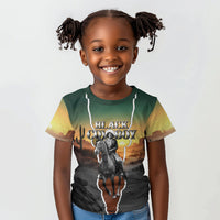 Nat Love Deadwood Dick Legendary Black Cowboy Kid T shirt Western Frontier Style With Native Southwest Pattern