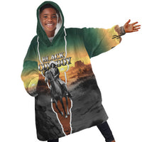 Nat Love Deadwood Dick Legendary Black Cowboy Kid Wearable Blanket Hoodie Western Frontier Style With Native Southwest Pattern