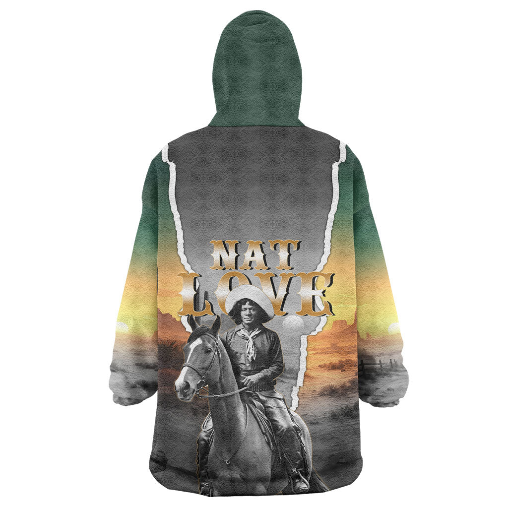 Nat Love Deadwood Dick Legendary Black Cowboy Kid Wearable Blanket Hoodie Western Frontier Style With Native Southwest Pattern
