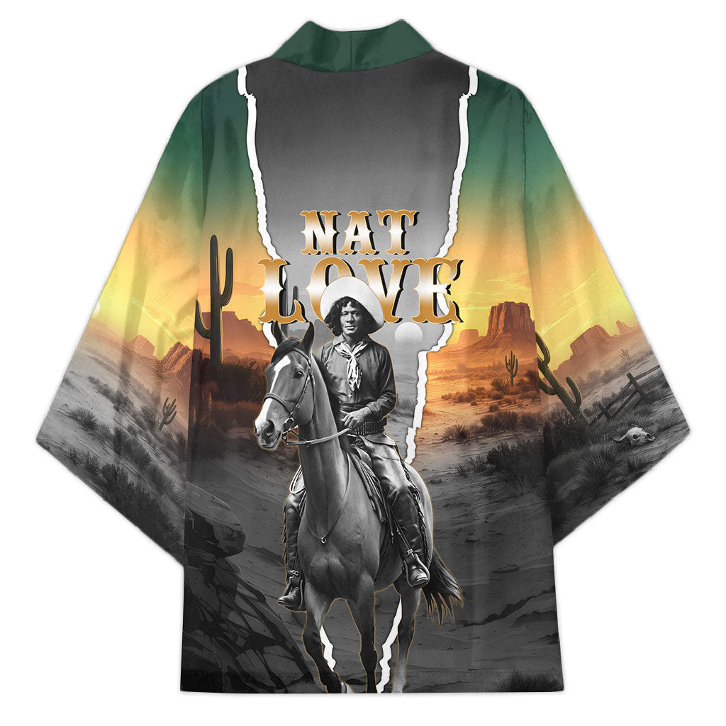 Nat Love Deadwood Dick Legendary Black Cowboy Kimono Western Frontier Style With Native Southwest Pattern