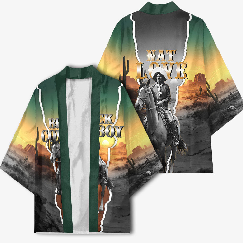 Nat Love Deadwood Dick Legendary Black Cowboy Kimono Western Frontier Style With Native Southwest Pattern