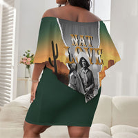 Nat Love Deadwood Dick Legendary Black Cowboy Off Shoulder Short Dress Western Frontier Style With Native Southwest Pattern