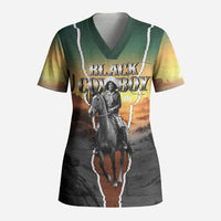 Nat Love Deadwood Dick Legendary Black Cowboy Scrub Top Western Frontier Style With Native Southwest Pattern