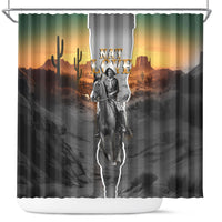 Nat Love Deadwood Dick Legendary Black Cowboy Shower Curtain Western Frontier Style With Native Southwest Pattern