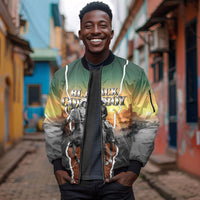 Nat Love Deadwood Dick Legendary Black Cowboy Sleeve Zip Bomber Jacket Western Frontier Style With Native Southwest Pattern