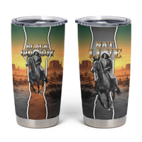 Nat Love Deadwood Dick Legendary Black Cowboy Tumbler Cup Western Frontier Style With Native Southwest Pattern