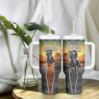 Nat Love Deadwood Dick Legendary Black Cowboy Tumbler With Handle Western Frontier Style With Native Southwest Pattern