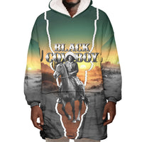 Nat Love Deadwood Dick Legendary Black Cowboy Wearable Blanket Hoodie Western Frontier Style With Native Southwest Pattern