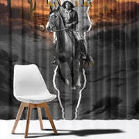 Nat Love Deadwood Dick Legendary Black Cowboy Window Curtain Western Frontier Style With Native Southwest Pattern