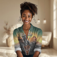 Nat Love Deadwood Dick Legendary Black Cowboy Women Casual Shirt Western Frontier Style With Native Southwest Pattern