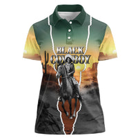 Nat Love Deadwood Dick Legendary Black Cowboy Women Polo Shirt Western Frontier Style With Native Southwest Pattern
