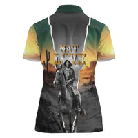 Nat Love Deadwood Dick Legendary Black Cowboy Women Polo Shirt Western Frontier Style With Native Southwest Pattern