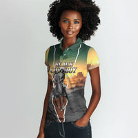 Nat Love Deadwood Dick Legendary Black Cowboy Women Polo Shirt Western Frontier Style With Native Southwest Pattern