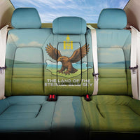 Mongolia Back Car Seat Cover with Eagle Map Eternal Blue Sky Steppe Spirit