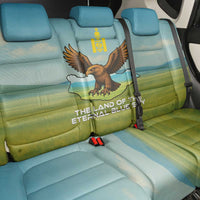 Mongolia Back Car Seat Cover with Eagle Map Eternal Blue Sky Steppe Spirit
