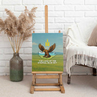 Mongolia Canvas Wall Art with Eagle Map Eternal Blue Sky Steppe Spirit