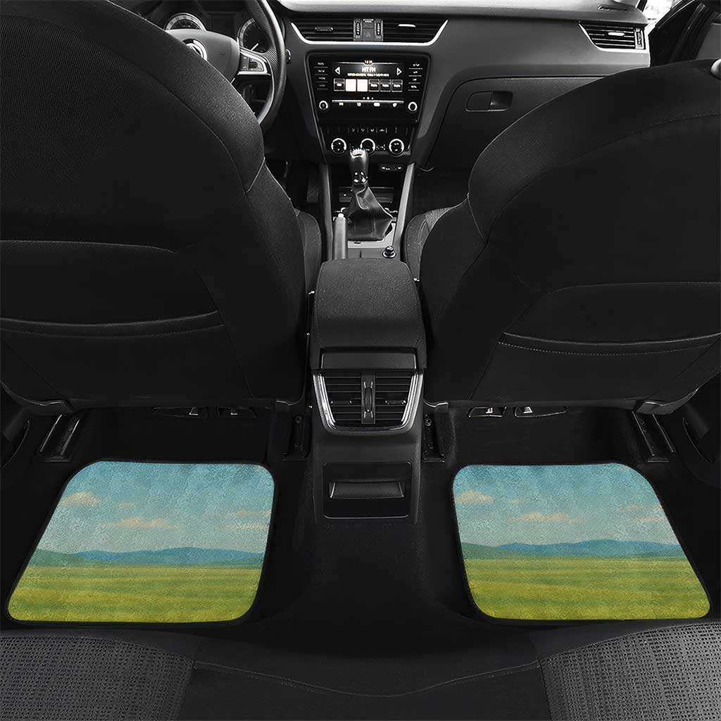 Mongolia Car Mats with Eagle Map Eternal Blue Sky Steppe Spirit