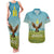 Mongolia Couples Matching Tank Maxi Dress and Hawaiian Shirt with Eagle Map Eternal Blue Sky Steppe Spirit