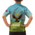 Mongolia Family Matching Long Sleeve Bodycon Dress and Hawaiian Shirt with Eagle Map Eternal Blue Sky Steppe Spirit