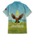 Mongolia Family Matching Long Sleeve Bodycon Dress and Hawaiian Shirt with Eagle Map Eternal Blue Sky Steppe Spirit