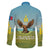 Mongolia Family Matching Long Sleeve Bodycon Dress and Hawaiian Shirt with Eagle Map Eternal Blue Sky Steppe Spirit