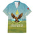 Mongolia Family Matching Off Shoulder Maxi Dress and Hawaiian Shirt with Eagle Map Eternal Blue Sky Steppe Spirit