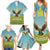 Mongolia Family Matching Summer Maxi Dress and Hawaiian Shirt with Eagle Map Eternal Blue Sky Steppe Spirit