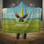 Mongolia Hooded Blanket with Eagle Map Eternal Blue Sky Steppe Spirit