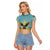 Mongolia Raglan Cropped T Shirt with Eagle Map Eternal Blue Sky Steppe Spirit
