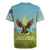 Mongolia Rugby Jersey with Eagle Map Eternal Blue Sky Steppe Spirit