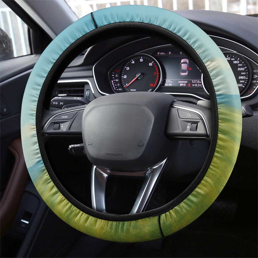 Mongolia Steering Wheel Cover with Eagle Map Eternal Blue Sky Steppe Spirit