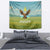 Mongolia Tapestry with Eagle Map Eternal Blue Sky Steppe Spirit