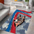 Mongolia Area Rug with Tribal Wolf Clouds Red Blue Flag Spirit