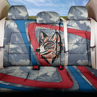 Mongolia Back Car Seat Cover with Tribal Wolf Clouds Red Blue Flag Spirit