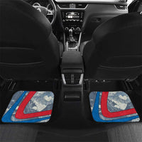 Mongolia Car Mats with Tribal Wolf Clouds Red Blue Flag Spirit