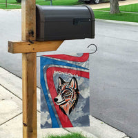 Mongolia Garden Flag with Tribal Wolf Clouds Red Blue Flag Spirit