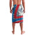 Mongolia Lavalava with Tribal Wolf Clouds Red Blue Flag Spirit