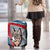 Mongolia Luggage Cover with Tribal Wolf Clouds Red Blue Flag Spirit