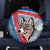 Mongolia Spare Tire Cover with Tribal Wolf Clouds Red Blue Flag Spirit