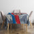 Mongolia Tablecloth with Tribal Wolf Clouds Red Blue Flag Spirit