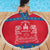 Mongolia Beach Blanket with Soyombo Dragon Sun Red Blue Tradition Spirit